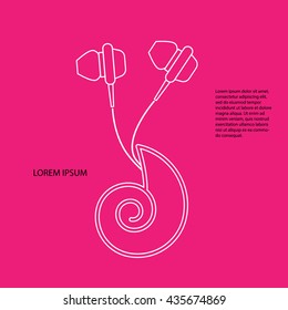 Vector headphone drawn looks like a snail with text
