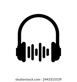 Vector headphone icon on white background