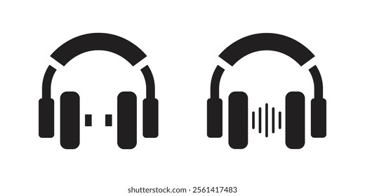 Vector Headphone Icon Set. Headphone Symbols