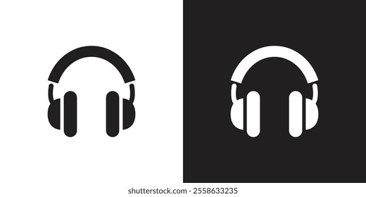 Vector Headphone Icons Black And White