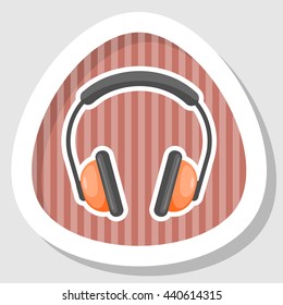Vector Headphones cartoon Icon
