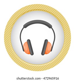 Vector Headphones cartoon Icon