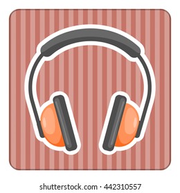Vector Headphones cartoon Icon. Vector colorful illustration