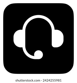 Auriculares del vector, servicio al cliente, icono del centro de llamadas. Perfecto para aplicaciones e interfaces web, infografías, presentaciones, marketing, etc.