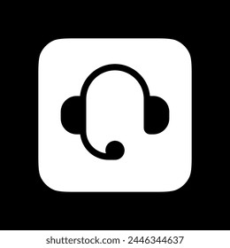 Vektorgrafik-Kopfhörer, Kundenservice, Call-Center-Symbol. Perfekt für App- und Web-Interfaces, Infografiken, Präsentationen, Marketing, etc.