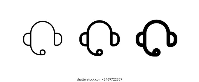 Vector headphones, customer service, call center icon. Perfect for app and web interfaces, infographics, presentations, marketing, etc.