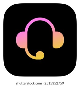 Vector headphones, customer service, call center icon. Perfect for app and web interfaces, infographics, presentations, marketing, etc.