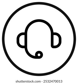 Vektorkopfhörer, Kundendienst, Call-Center-Symbol. Perfekt für App- und Web-Schnittstellen, Infografiken, Präsentationen, Marketing usw.