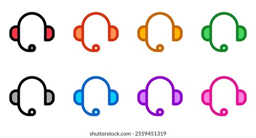 Vector headphones, customer service, call center icon. Perfect for app and web interfaces, infographics, presentations, marketing, etc.