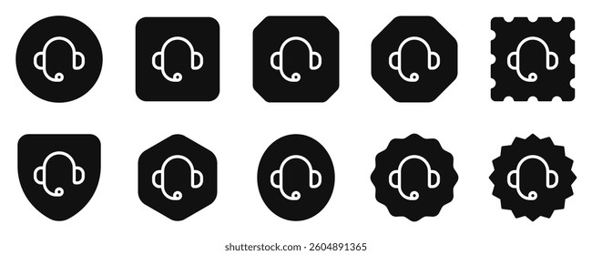 Vector headphones, customer service, call center icon. Perfect for app and web interfaces, infographics, presentations, marketing, etc.