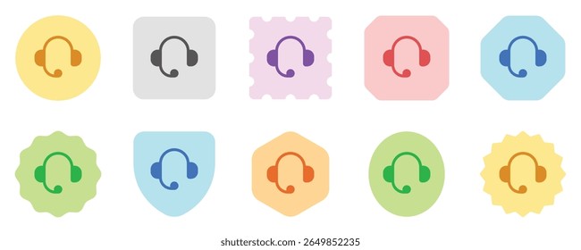 Fones de ouvido vetoriais, atendimento ao cliente, ícone de call center. Perfeito para aplicativos e interfaces web, infográficos, apresentações, marketing, etc.