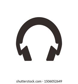 Vector headphones icon. Black symbol silhouette isolated on modern gradient background
