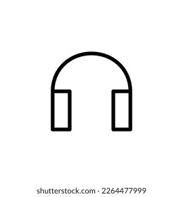 Vector headphones icon. Black symbol silhouette isolated on modern gradient background