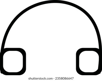 Vector headphones icon. Black symbol silhouette isolated on white background