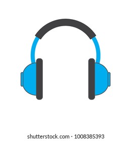 Vector headphones icon. Flat headphones icon. Flat design vector illustration concept for web banner, web and mobile, infographics. Headphones icon graphic.