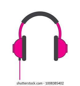 Vector headphones icon. Flat headphones icon. Flat design vector illustration concept for web banner, web and mobile, infographics. Headphones icon graphic.