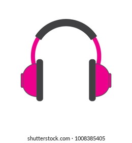 Vector headphones icon. Flat headphones icon. Flat design vector illustration concept for web banner, web and mobile, infographics. Headphones icon graphic.