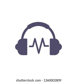 Vector headphones icon. Flat headphones icon. Flat design vector illustration concept for web banner, Headphones icon graphic