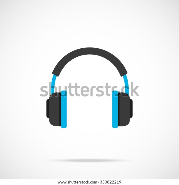 Vector headphones icon. Flat headphones icon.\
Flat design vector illustration concept for web banner, web and\
mobile, infographics. Headphones icon graphic. Vector icon isolated\
on gradient background