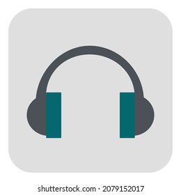 vector headphones icon.  Flat symbol 