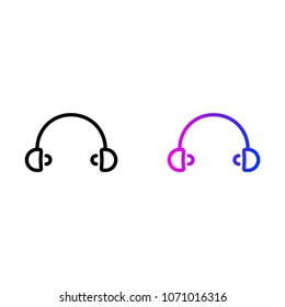 Vector headphones icon. gradient icon. vector illustration