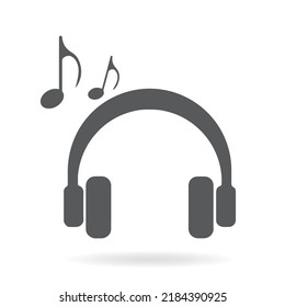 vector headphones icon isolated on white background.
