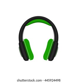 Vector headphones icon isolated on white background.