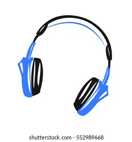 Vector headphones icon - vector isolated white background