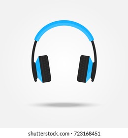 Vector headphones icon. Music device. Contemporary Flat Style