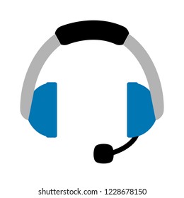 vector headphones icon - sound music illustration - dj equipment