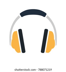 vector headphones icon - sound music illustration