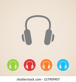 vector headphones icons