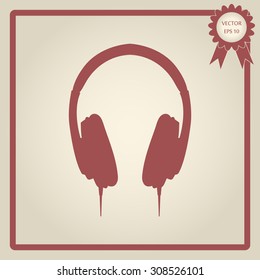 vector headphones icons
