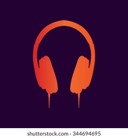 vector headphones icons