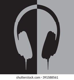 vector headphones icons