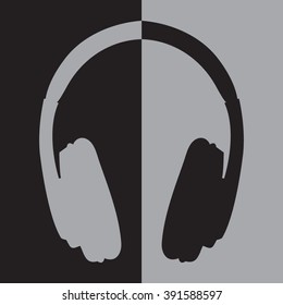 vector headphones icons
