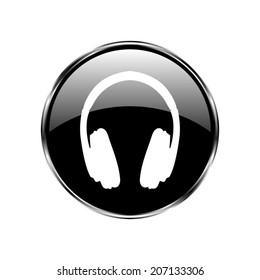 vector headphones icons - vector button
