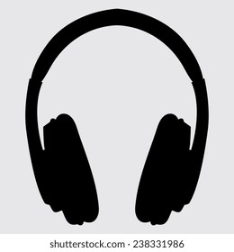 vector headphones icons on a grey background