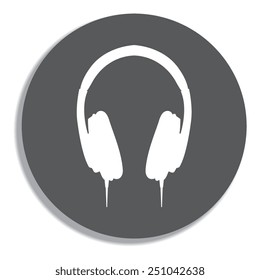 vector headphones icons  on a grey background