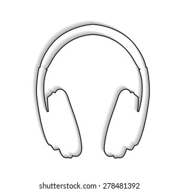 vector headphones icons with shadow