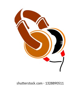 vector headphones illustration - music icon