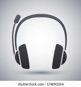 Vector headphones and microphone icon