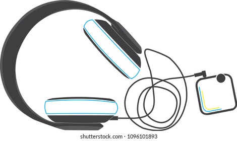 Vector headphones on white background 