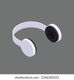 Auriculares vectoriales en fondo blanco