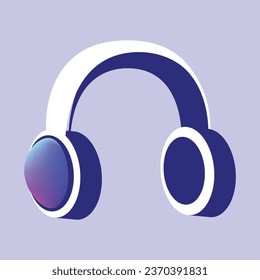 Vector headphones on white background