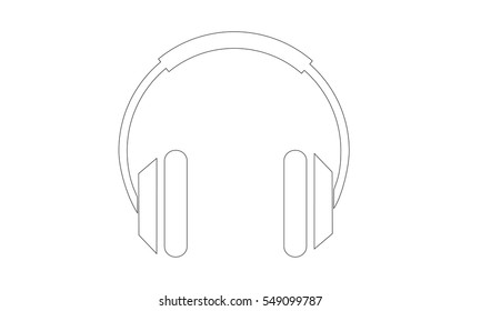 Vector Headphones Outline Stock Vector (Royalty Free) 549093622 ...