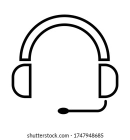 
vector headphones with outline style