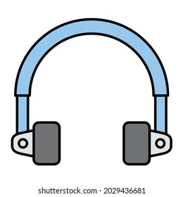 Vector Headset Filled Outline Icon Design

