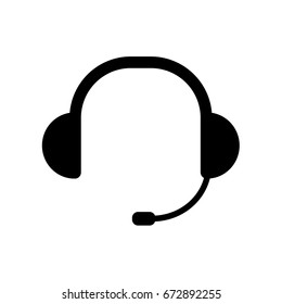 Vector headset icon. Headphone. Customer service. Tech support.