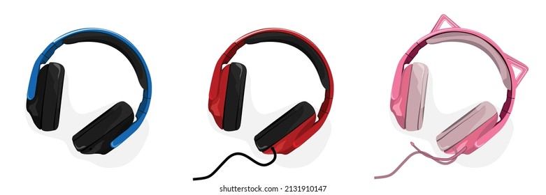 vector headset with three different types